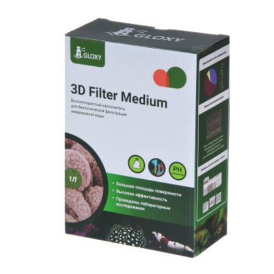 Gloxy 3D Filter Medium Высокопористый наполнитель для биологической фильтрации воды 1л